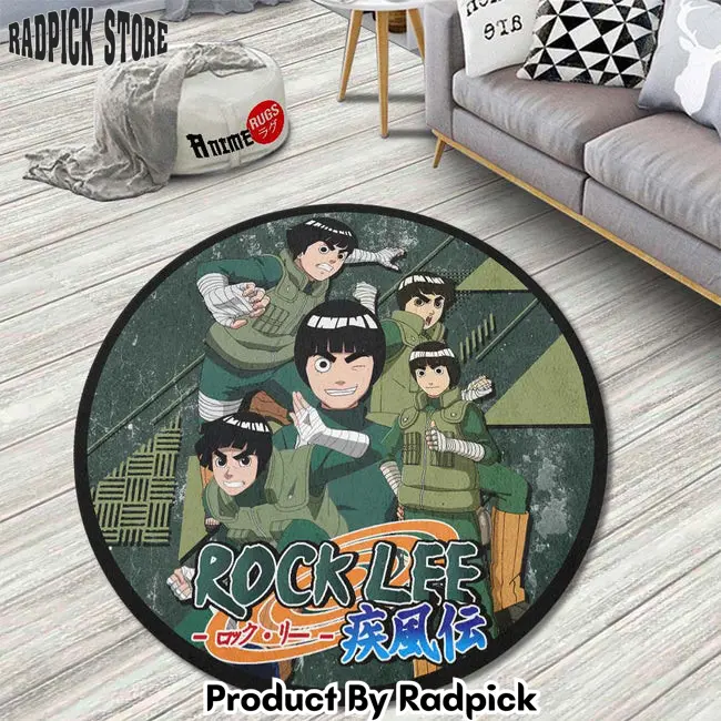 Rock lee round rug custom anime circle carpet  rp5959282